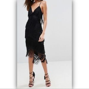 SOLD ! ASOS Fringe Black Dress